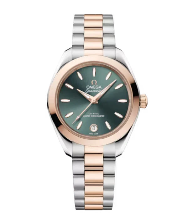OMEGA Seamaster Aqua Terra 150M Steel ‑ Sedna™ gold and Pine green dial Steel ‑ Sedna™ gold Butterfly clasp bracelet Ref. 220.20.30.20.10.002