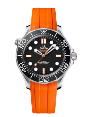 OMEGA Seamaster Diver 300M Steel and Black aluminium dial Orange Rubber strap Ref. 210.32.42.20.01.006