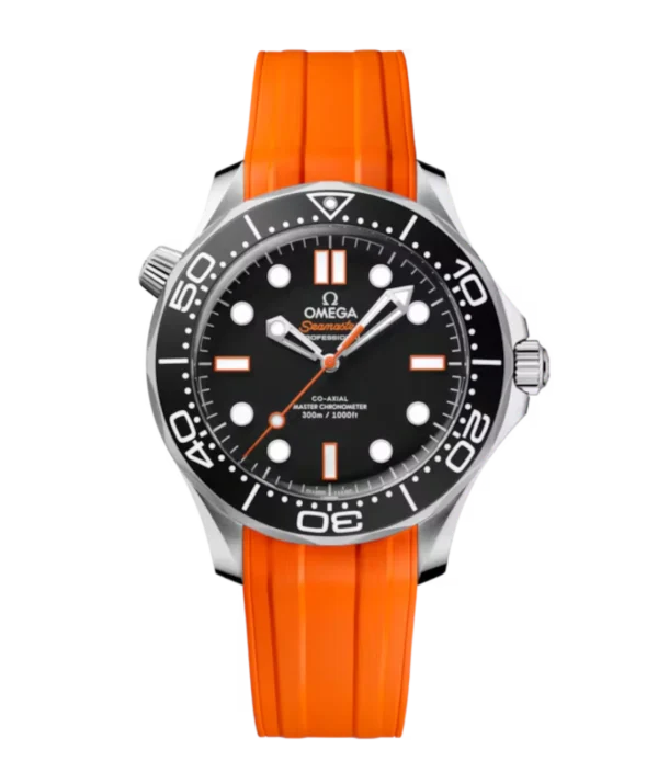 OMEGA Seamaster Diver 300M Steel and Black aluminium dial Orange Rubber strap Ref. 210.32.42.20.01.006