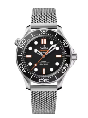 OMEGA Seamaster Diver 300M Steel and Black aluminium dial Steel Foldover clasp bracelete Ref. 210.30.42.20.01.018