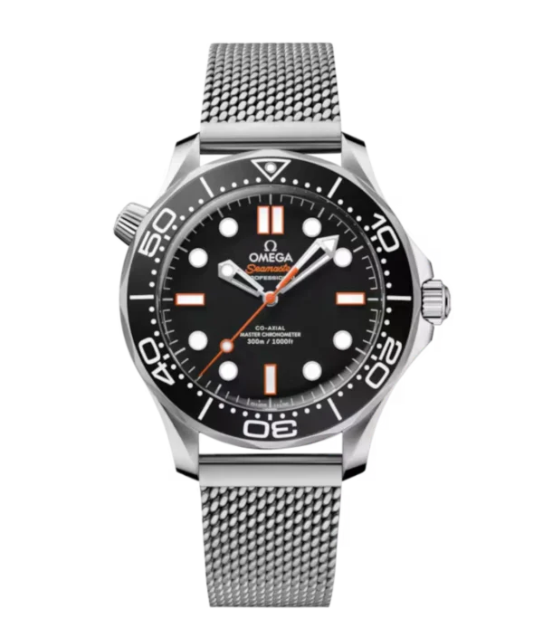 OMEGA Seamaster Diver 300M Steel and Black aluminium dial Steel Foldover clasp bracelete Ref. 210.30.42.20.01.018