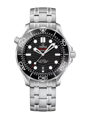 OMEGA Seamaster Diver 300M Steel and Black dial Steel Foldover clasp bracelete Ref. 210.30.42.20.01.001