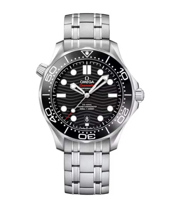 OMEGA Seamaster Diver 300M Steel and Black dial Steel Foldover clasp bracelete Ref. 210.30.42.20.01.001
