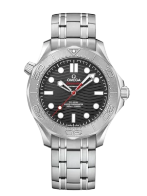 OMEGA Seamaster Diver 300M Steel and Black dial Steel Foldover clasp bracelete Ref. 210.30.42.20.01.002