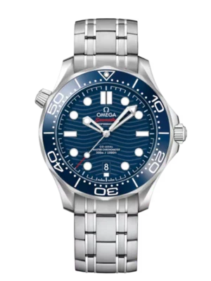 OMEGA Seamaster Diver 300M Steel and Blue dial Steel Foldover clasp bracelete Ref. 210.30.42.20.03.001