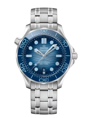 OMEGA Seamaster Diver 300M Steel and Blue dial Steel Foldover clasp bracelete Ref. 210.30.42.20.03.003