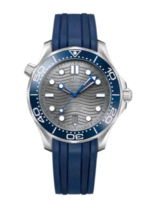 OMEGA Seamaster Diver 300M Steel and Grey dial Blue Rubber strap Ref. 210.32.42.20.06.001