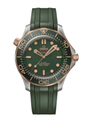 OMEGA Seamaster Diver 300M Titanium ‑ Bronze gold and Green dial Green Rubber strap Ref. 210.92.42.20.10.001