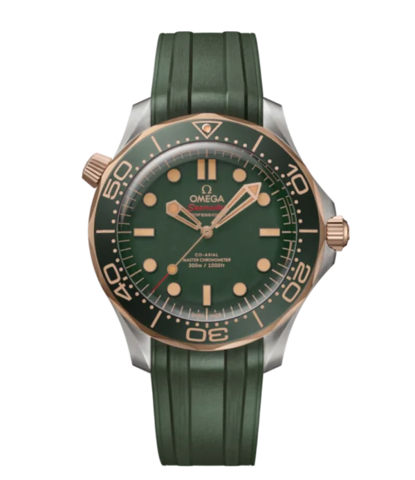 OMEGA Seamaster Diver 300M Titanium ‑ Bronze gold and Green dial Green Rubber strap Ref. 210.92.42.20.10.001