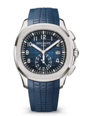 Patek Philippe Aquanaut Chronograph White gold and Sunburst blue dial midnight blue Composite material Strap Ref. 5968G-001