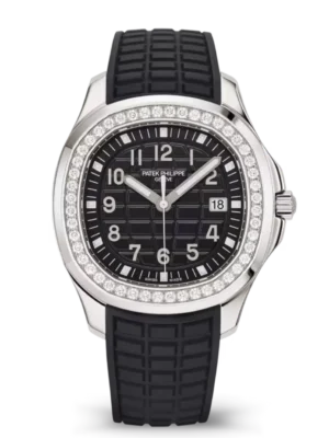 Patek Philippe Aquanaut Luce Steel and Black varnished dial diamond bezel black Composite material Strap Ref. 5267/200A-001