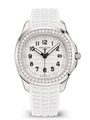 Patek Philippe Aquanaut Luce Steel and White varnished dial diamond bezel white Composite material Strap Ref. 5267/200A-010