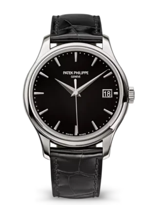 Patek Philippe Calatrava White gold and Lacquered black dial shiny black Alligator leather Strap Ref. 5227G-010