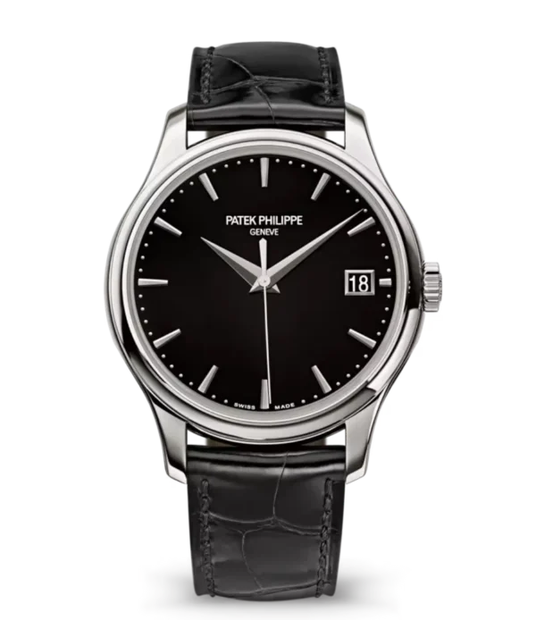 Patek Philippe Calatrava White gold and Lacquered black dial shiny black Alligator leather Strap Ref. 5227G-010