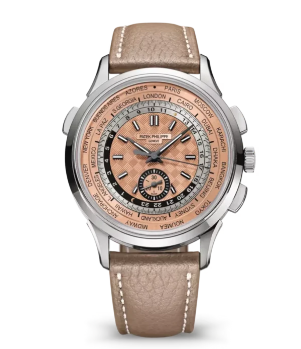 Patek Philippe Complications Steel and Rose-gilt opaline dial beige Calfskin Strap Ref. 5935A-001