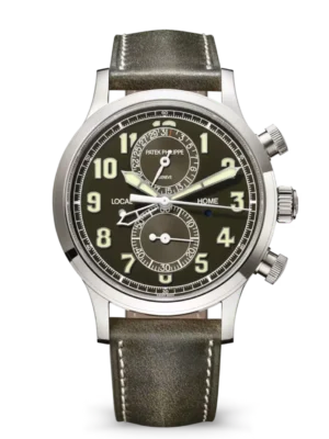 Patek Philippe Complications White gold and Lacquered khaki green dial olive green Calfskin Strap Ref. 5924G-010