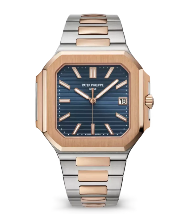 Patek Philippe Cubitus Rose gold, steel and Sunburst blue dial Rose gold, steel patented fold-over clasp bracelet Ref. 5821/1AR-001