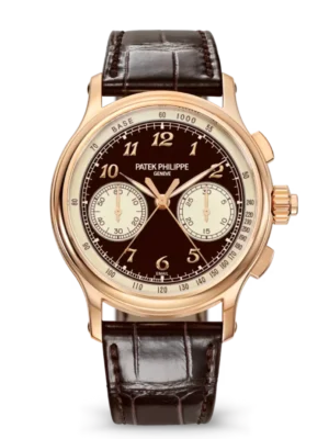 Patek Philippe Grand Complications Rose gold and Grand Feu brown, beige enamel dial dark chestnut Alligator leather Strap Ref. 5370R-001