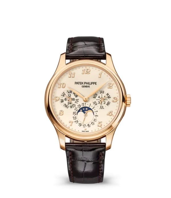 Patek Philippe Grand Complications Rose gold and Lacquered ivory dial dark Alligator leather Strap Ref. 5327R-001