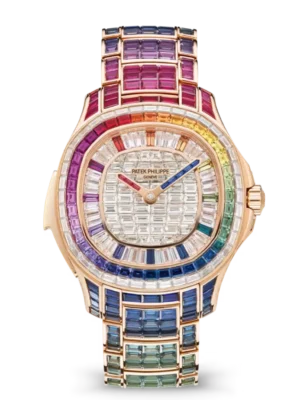 Patek Philippe Grand Complications Rose gold and Paved with baguette-cut diamonds dial baguette-cut diamonds bezel Rose gold bracelet Ref. 5260/1455R-001