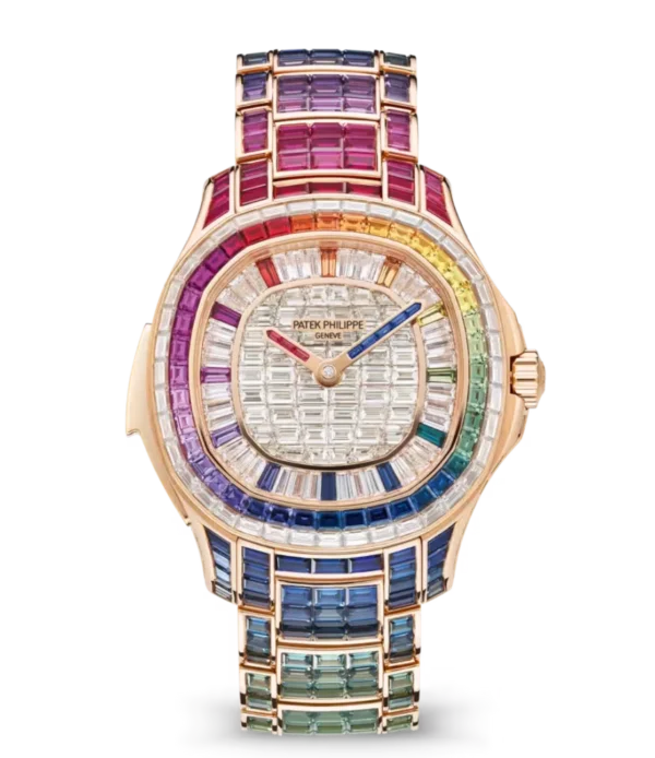 Patek Philippe Grand Complications Rose gold and Paved with baguette-cut diamonds dial baguette-cut diamonds bezel Rose gold bracelet Ref. 5260/1455R-001