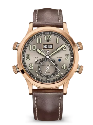 Patek Philippe Grand Complications Rose gold, white gold and Sunburst gray dial Calfskin, chestnut leather Strap Ref. 5520RG-001
