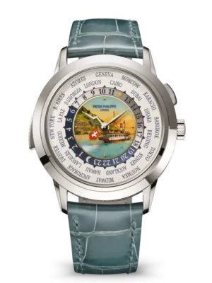 Patek Philippe Grand Complications White gold and Grand Feu cloisonné enamel dial blue-green Alligator leather Strap Ref. 5531G-001