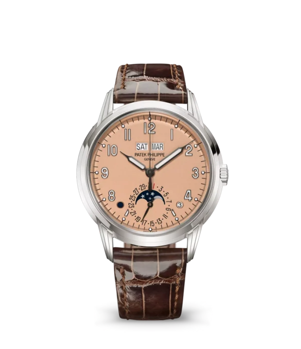 Patek Philippe Grand Complications White gold and Rose-gilt opaline dial Brown Alligator leather Strap Ref. 5320G-011