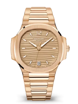 Patek Philippe Nautilus Date Rose gold and Golden brown opaline dial Rose gold patented fold-over clasp bracelet Ref. 7118/1R-010