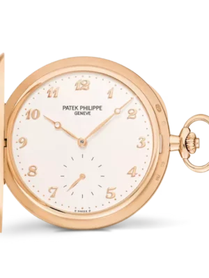 Patek Philippe Pocket Watch Hunter-style Rose gold and Silvery dial Ref. 980R-001