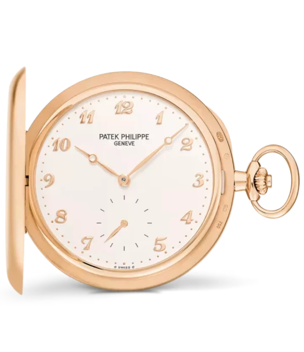 Patek Philippe Pocket Watch Hunter-style Rose gold and Silvery dial Ref. 980R-001