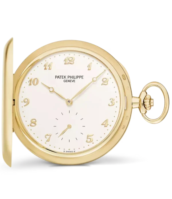 Patek Philippe Pocket Watch Hunter-style Yellow gold and Silvery dial Ref. 980J-011