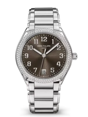 Patek Philippe Twenty~4 Automatic Steel and Sunburst gray dial diamond bezel Steel fold-over clasp bracelet Ref. 7300/1200A-010