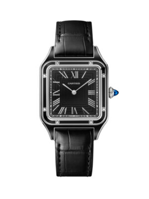 Cartier Santos Dumont Black 27.5 mm Leather Strap