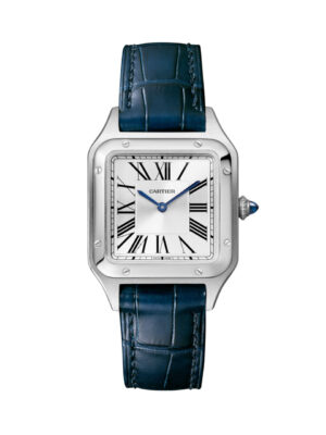 Cartier Santos Dumont Grey 27.5 mm Leather Strap
