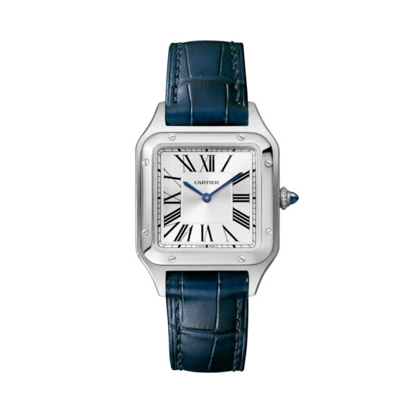 Cartier Santos Dumont Grey 27.5 mm Leather Strap