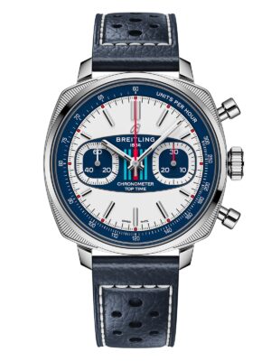 Breitling Top Time B01 Martini Racing 38mm Mens Watch Blue Leather BLSF