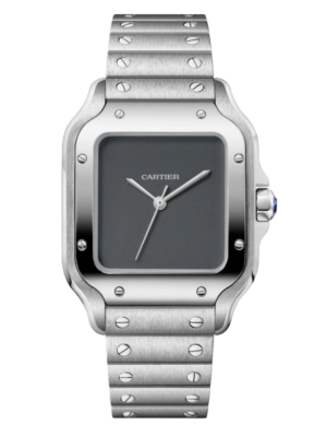 Iconic Cartier Santos Burgundy 1:1 Best Edition Gray Dial 27mm