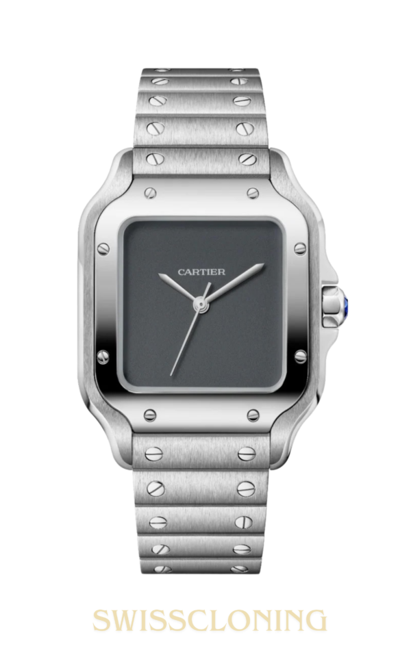 Iconic Cartier Santos Burgundy 1:1 Best Edition Gray Dial 27mm