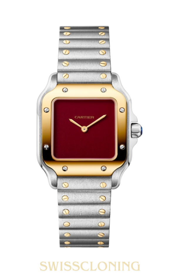 Iconic Cartier Santos Burgundy 1:1 Best Edition Red Dial 27mm