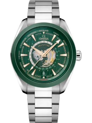 OMEGA Aqua Terra GMT Worldtimer 43mm Green Ceramic VSF 1:1 Best Edition 220.30.43.22.10.001